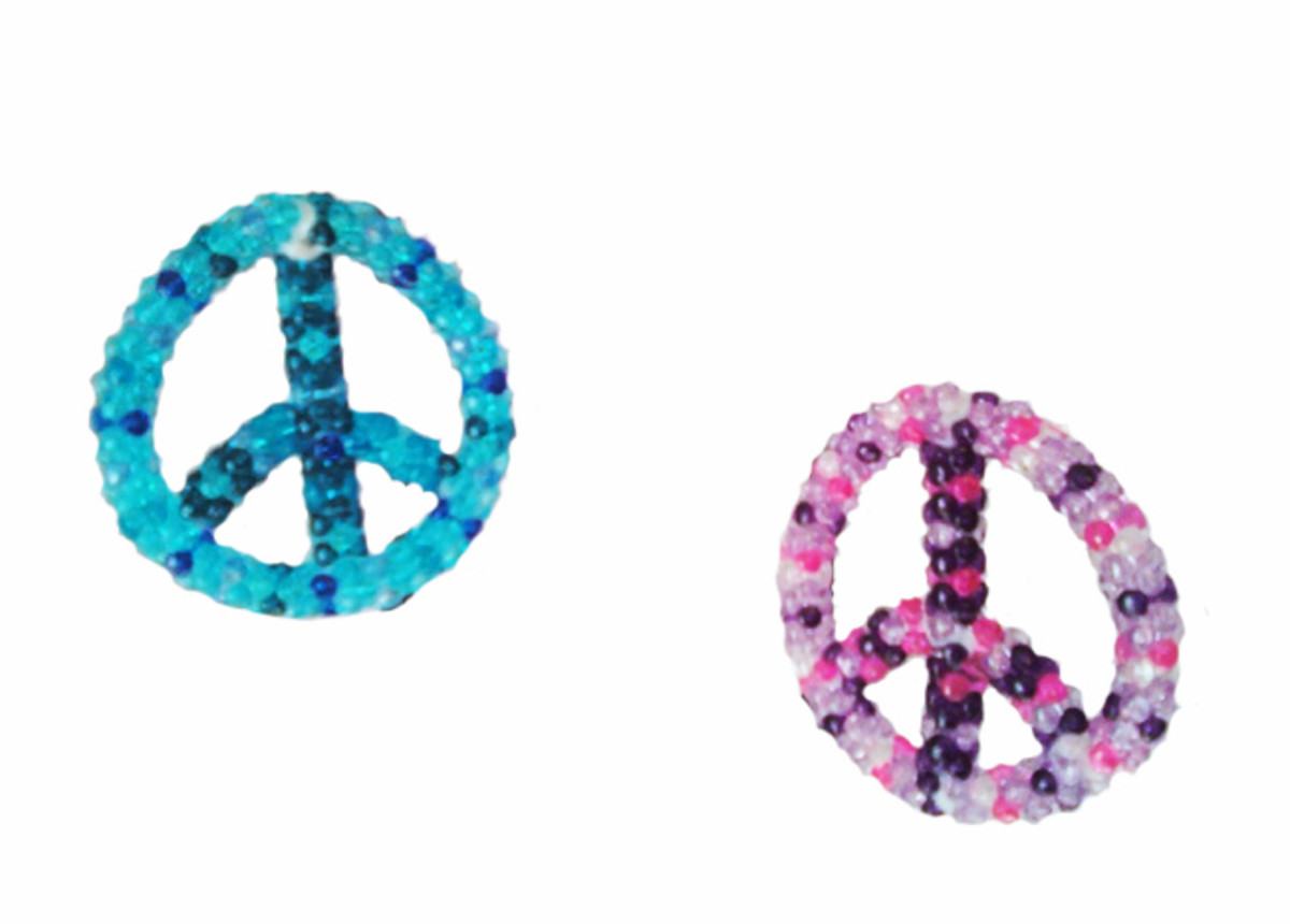 Peace Sign Ornaments Bead Craft