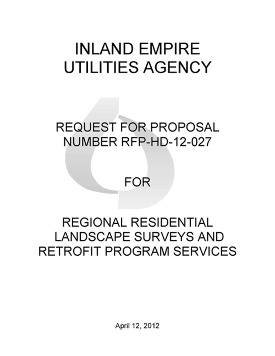 Responding to a Request for Proposal (RFP) for a Landscape Irrigation