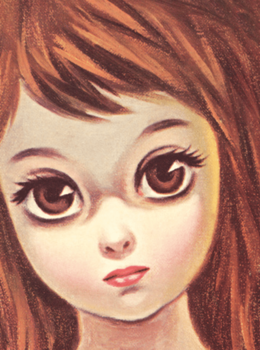Big Eye (Eyed) Girl Vintage Art