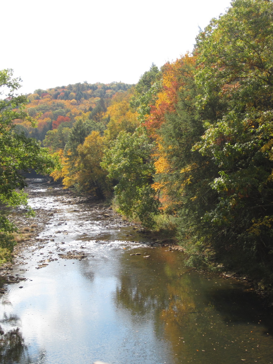 Pedaling Across the Allegheny River on the Sandy Creek Trail near