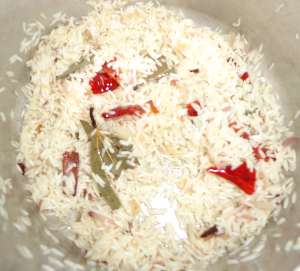 Making Nei Sadham or Ghee Rice South Indian Tamilnadu or Madras Recipe