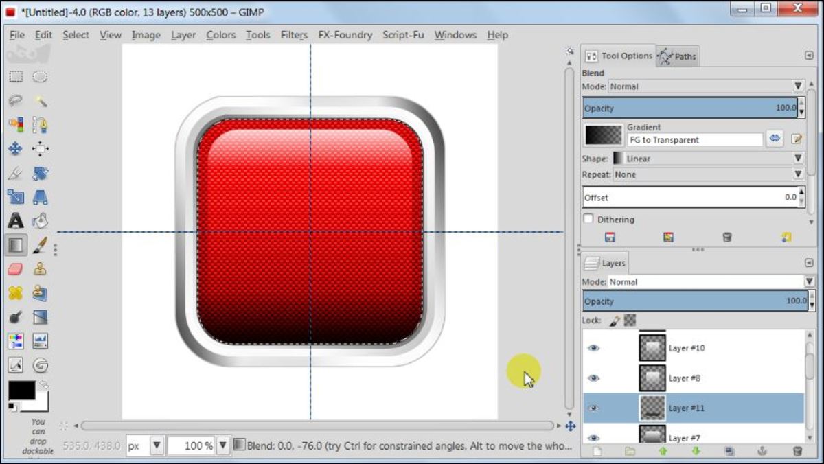 Create a Square Glossy Button in GIMP 2.8 Tutorial TurboFuture