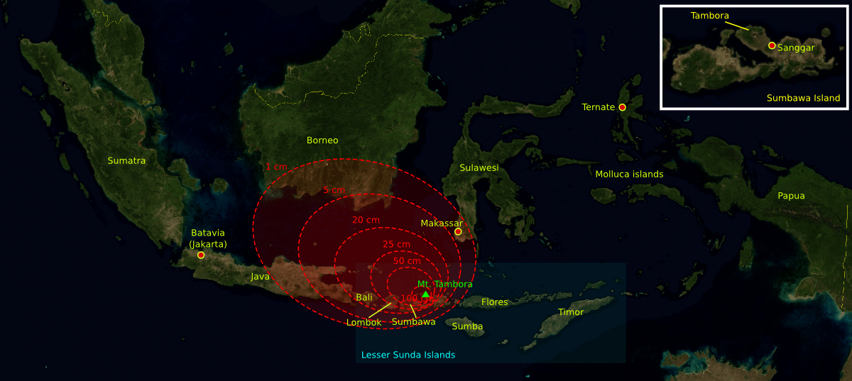 The 1815 Mount Tambora Eruption Largest Volcanic Eruption in Recorded