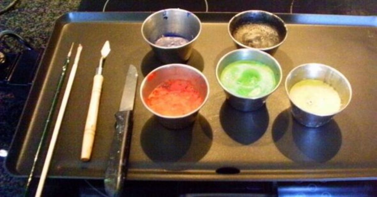 Encaustic on a Candle Art on a Candle