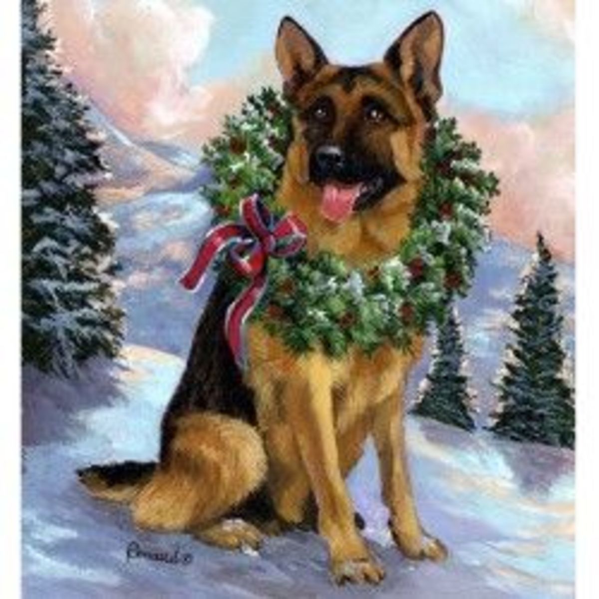 German Shepherd Christmas Tree Ornaments