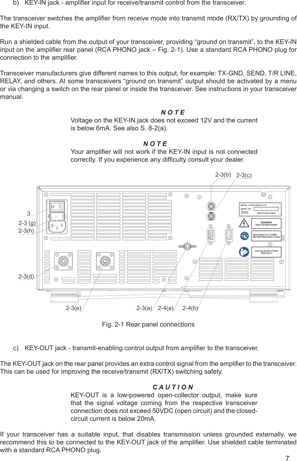 Acom 1200S HF+6m Linear Amplifier User Manual