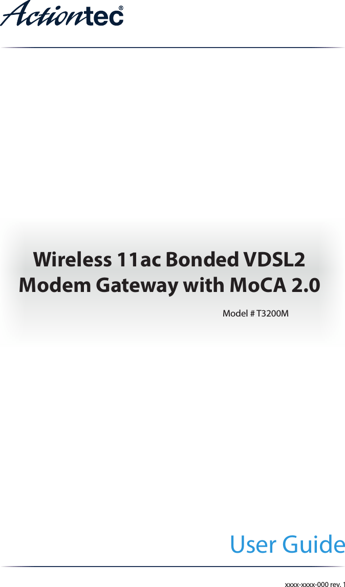Actiontec Electronics T3200M Wireless 802.11ac Bonded VDSL2 Modem