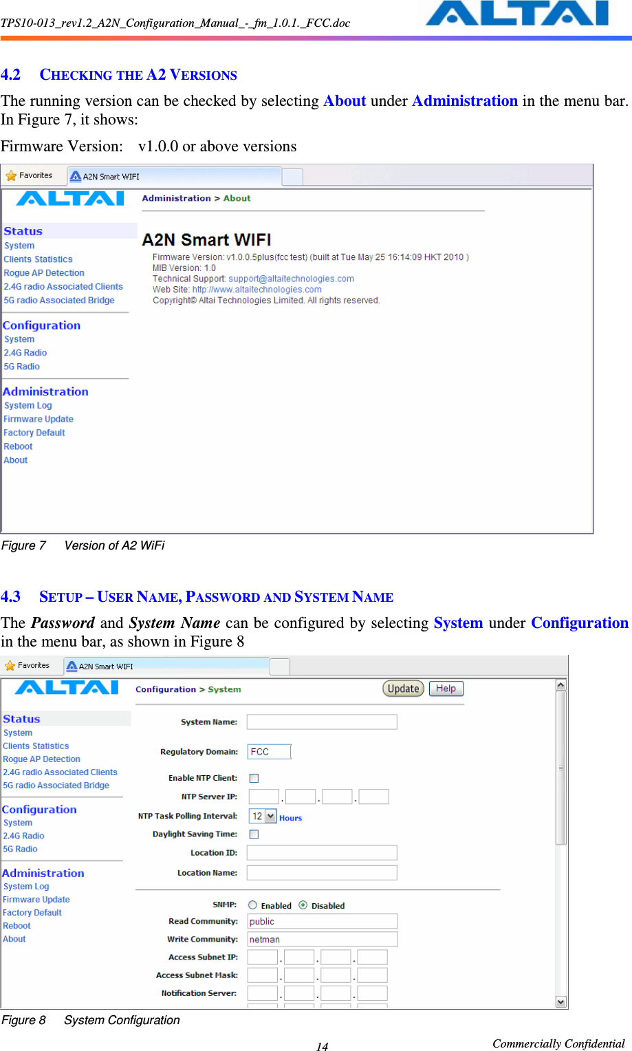 Altai Technologies AP5822A A2 WiFi Access Point/Bridge User Manual rev2