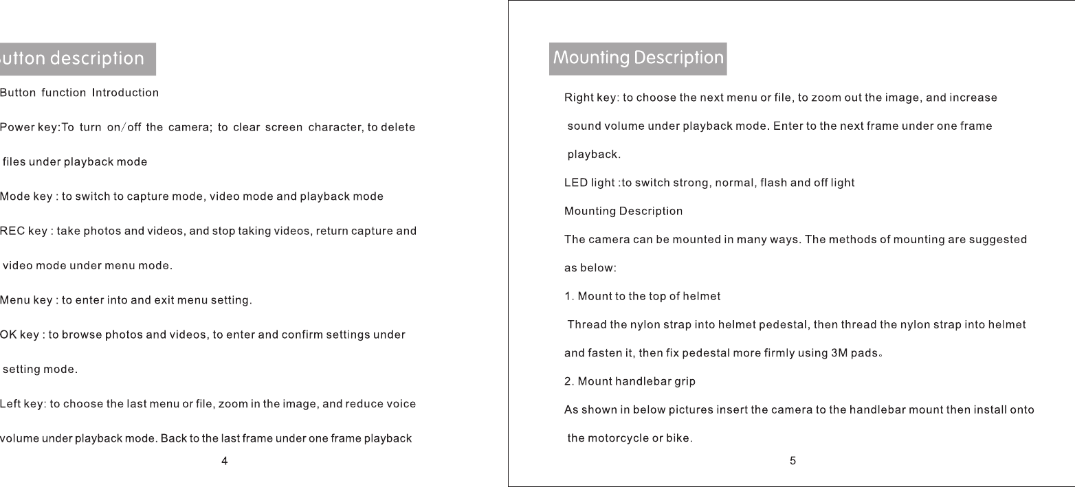 Anytek Information Technology S60 Sports Camera User Manual Manual