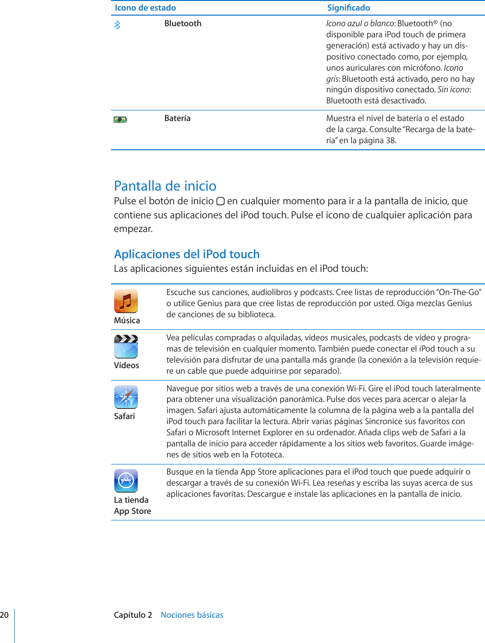 Apple Ipodtouch Ipod Touch Manual Del Usuario User I Podtouch Manualdelusuario Parasoftwarei Os3 1 Pod 3 1
