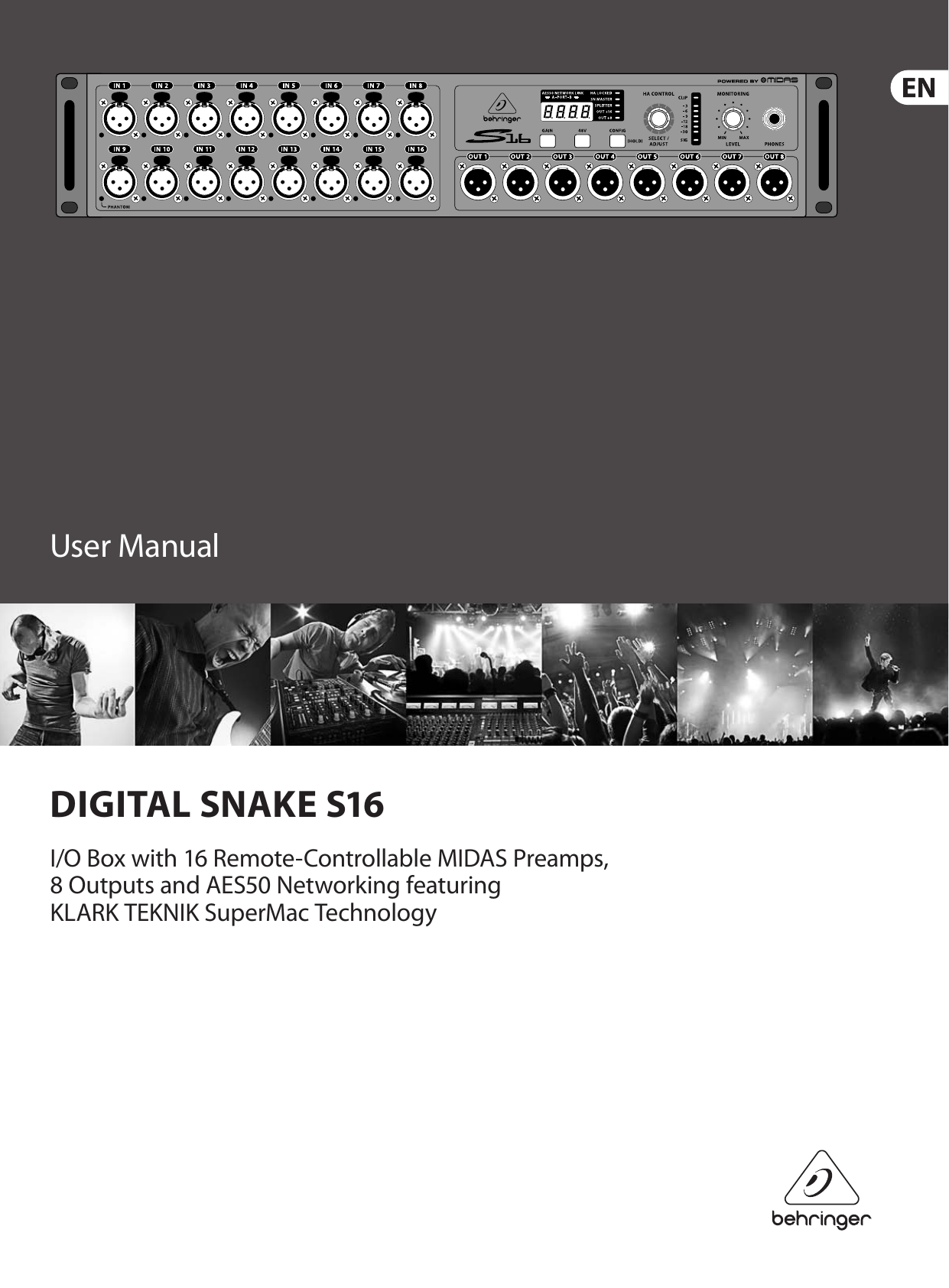 Behringer S16 Users Manual DIGITAL SNAKE