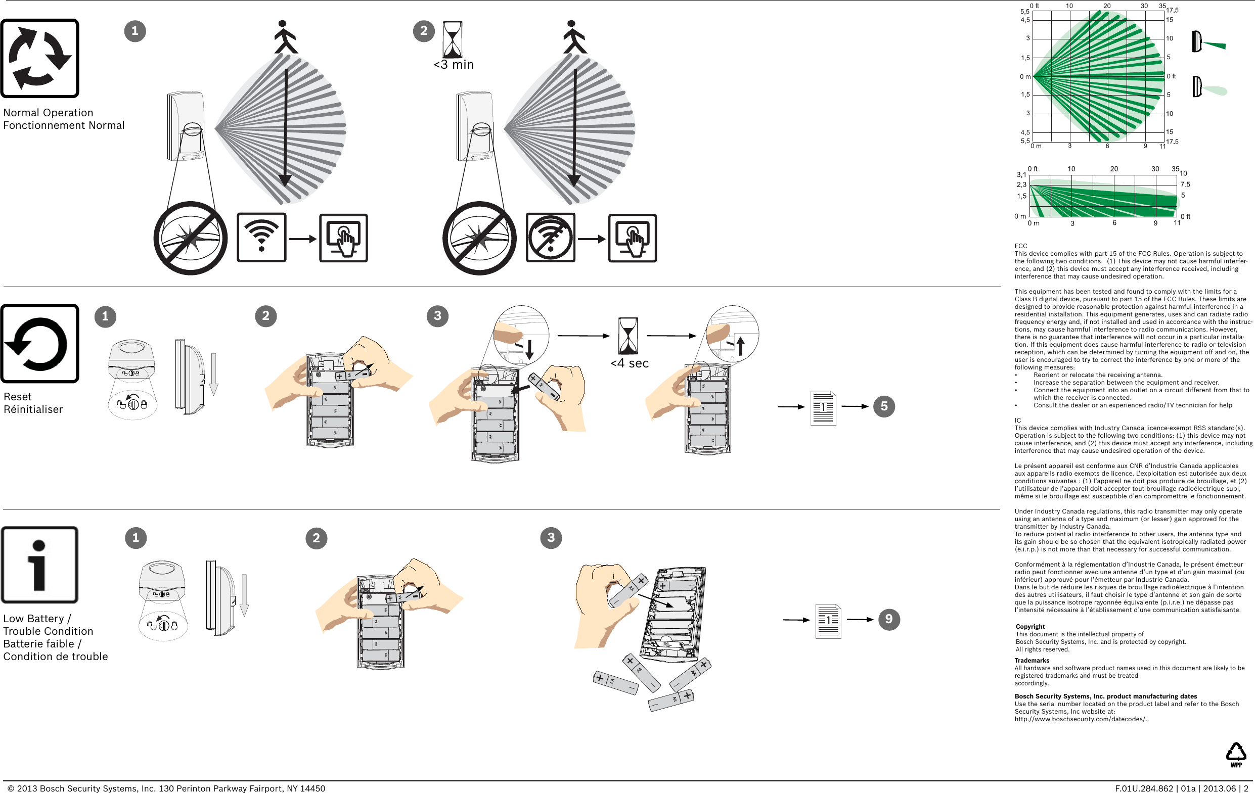 Bosch Security Systems ZIGB01 Wireless TriTech Motion Detector for the