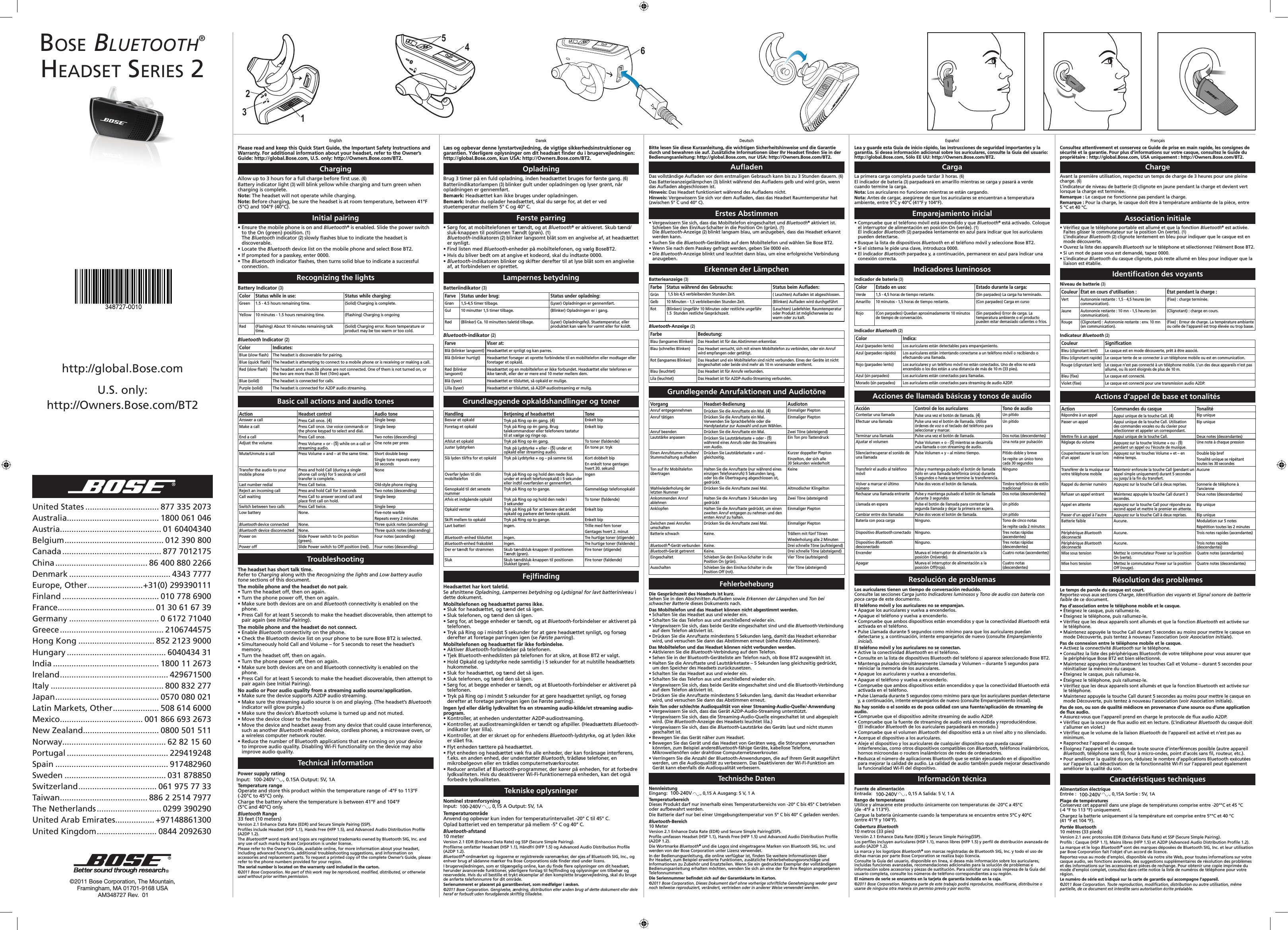 Bose RVBL Bluetooth Headset User Manual Manual Quick Start Guide