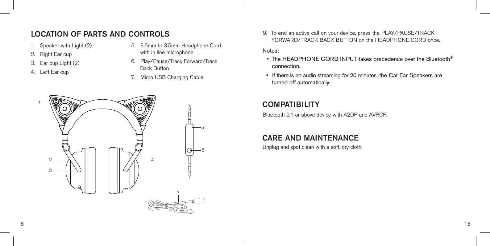Brookstone Purchasing 317857 CAT EAR HEADPHONE V1.2 User Manual