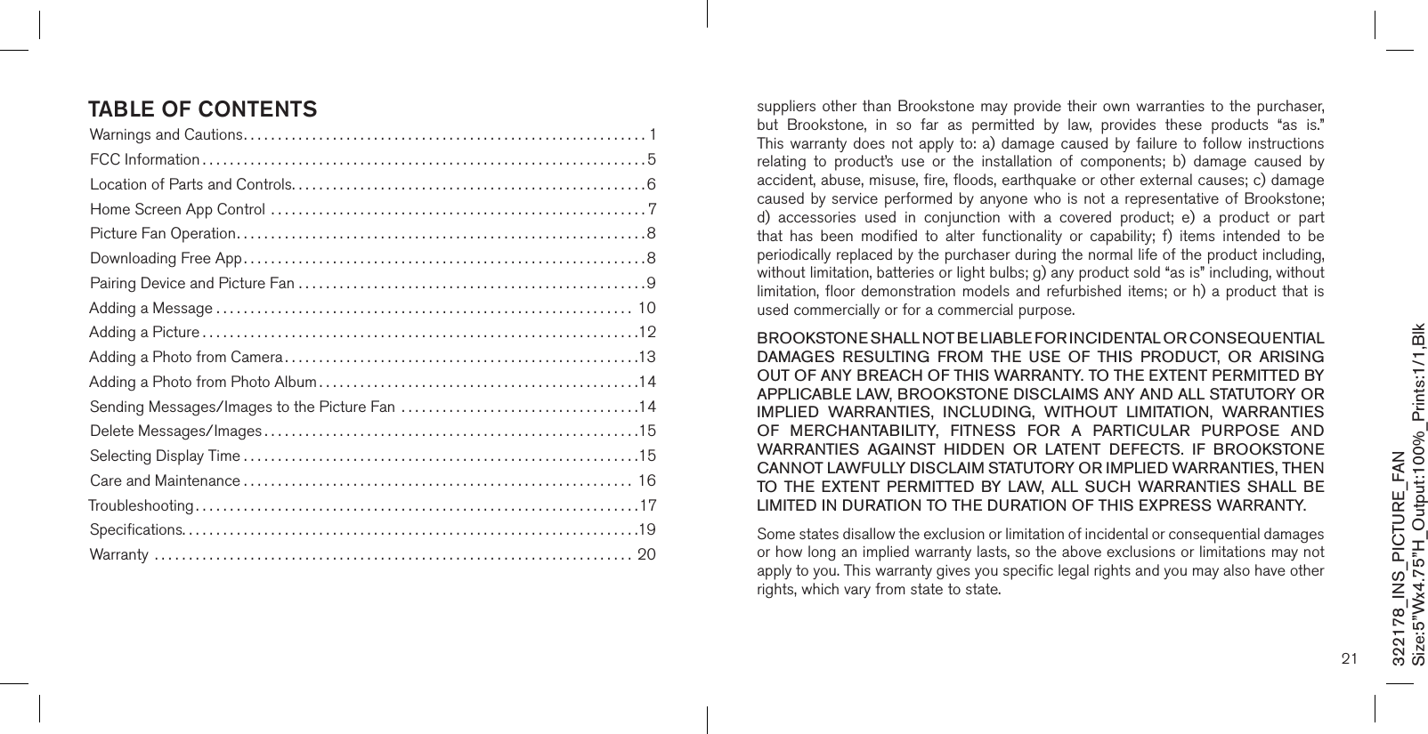 Brookstone Purchasing 322178 322178(BT Floating LED message fan) User