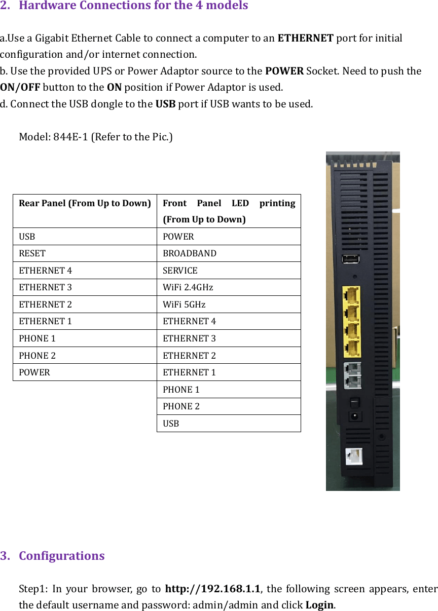 Calix 844E-1 WiFi Concurrent 4 Port GE LAN VoIP Ethernet Gateway with