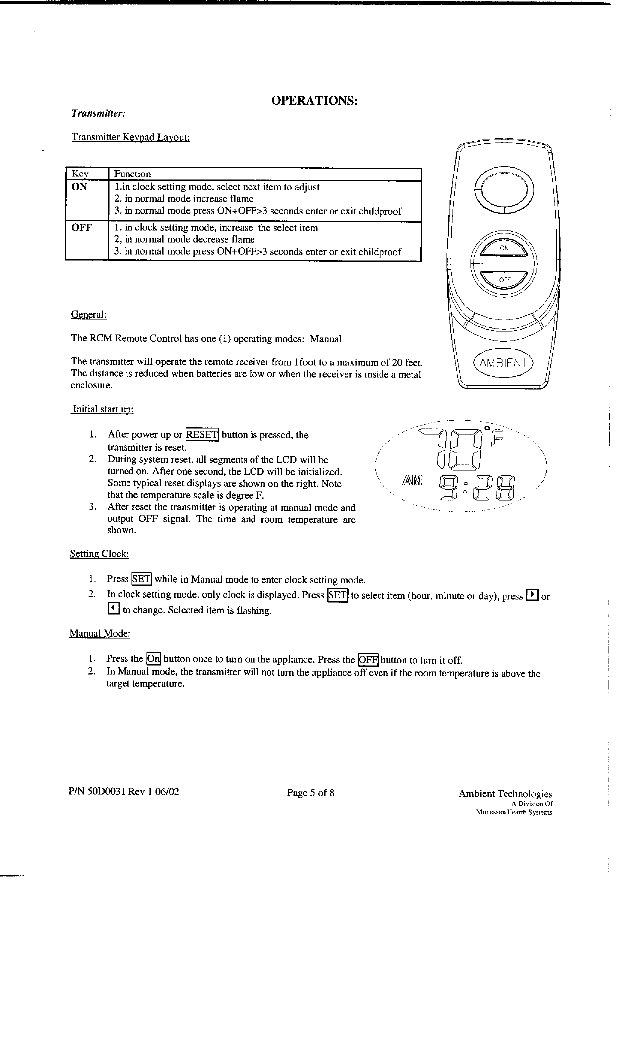 Computime RCMHLRX Hi/Lo Remote Control System User Manual