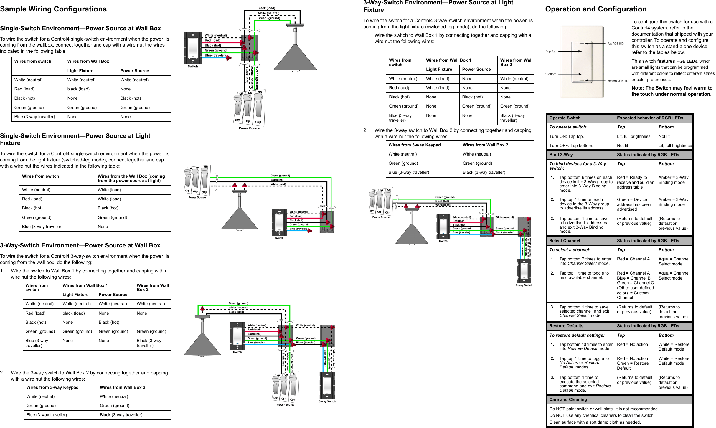 Control4 LSZ1011 LSZ101X Wireless Switch User Manual WirelessSwitch
