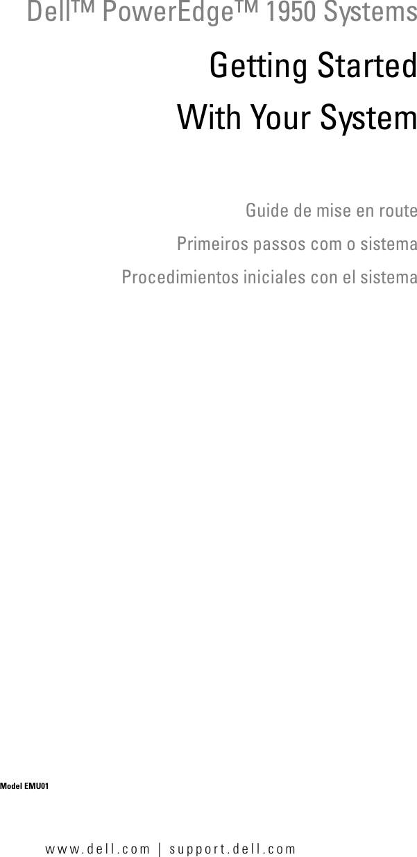Dell Poweredge 1950 Getting Started Guide