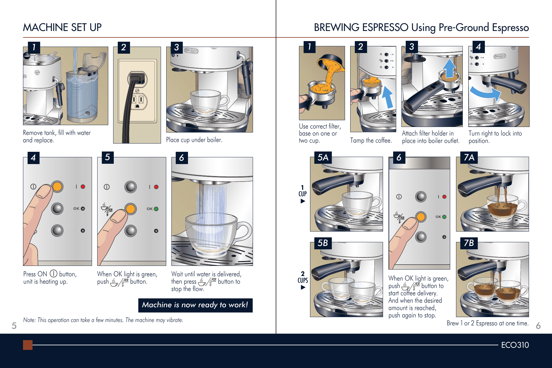 Delonghi Eco 310 Bk Getting Started Guide