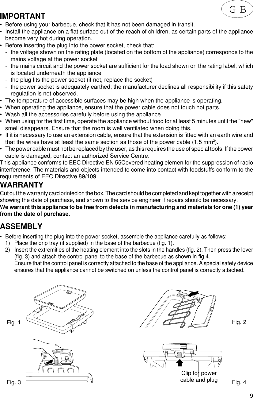Delonghi Gb 5726100200 Owner S Manual BBQ
