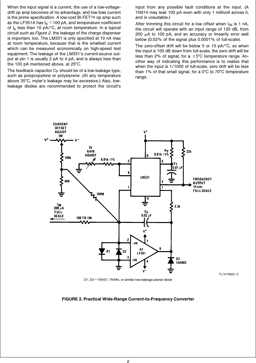 Wide Range Current to Frequency Converters AN 0240