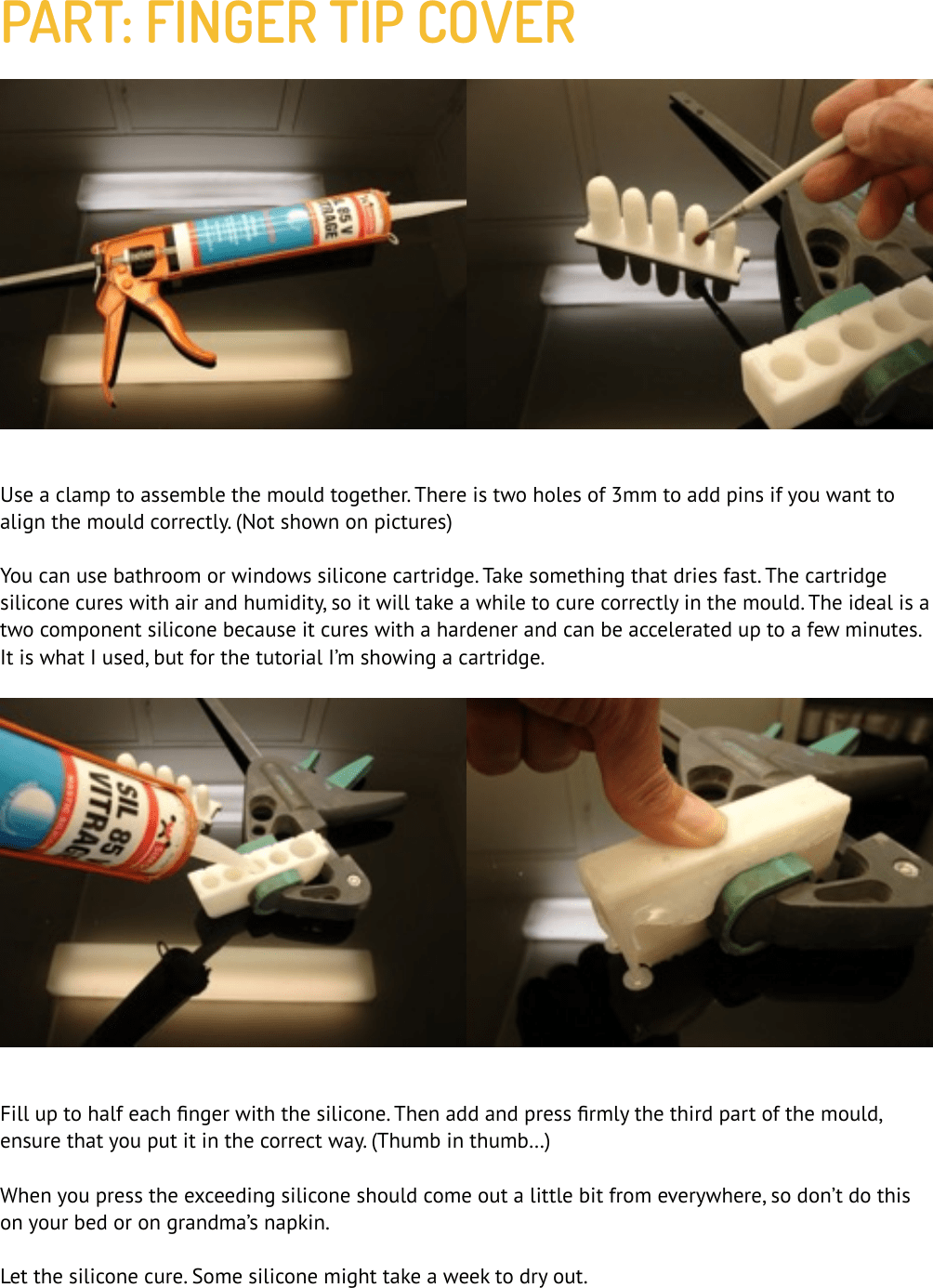 Finger Tip Cover Instructions