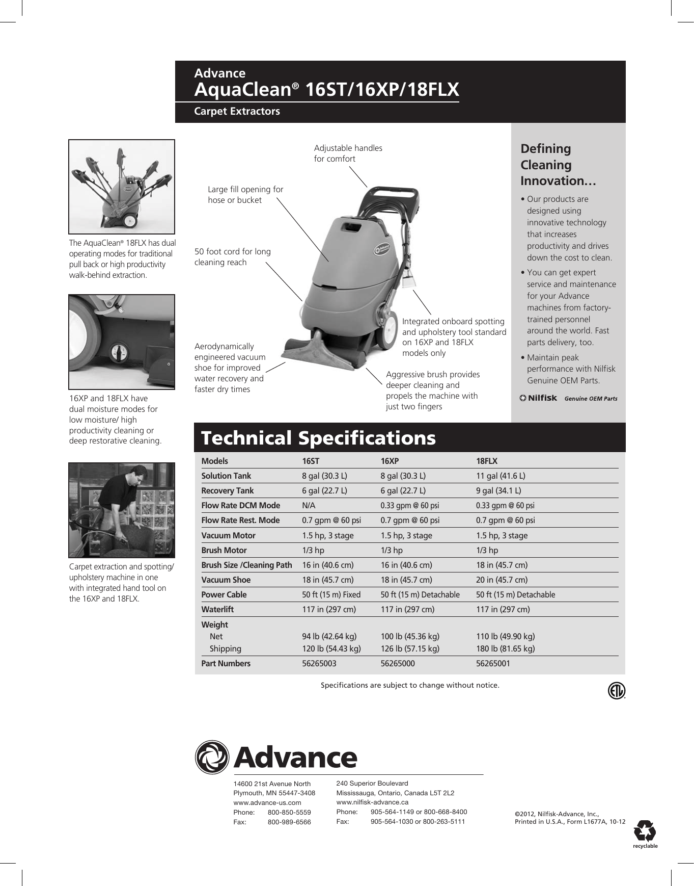 Advance Aquaclean 15 Carpet Extractor Carpet Vidalondon