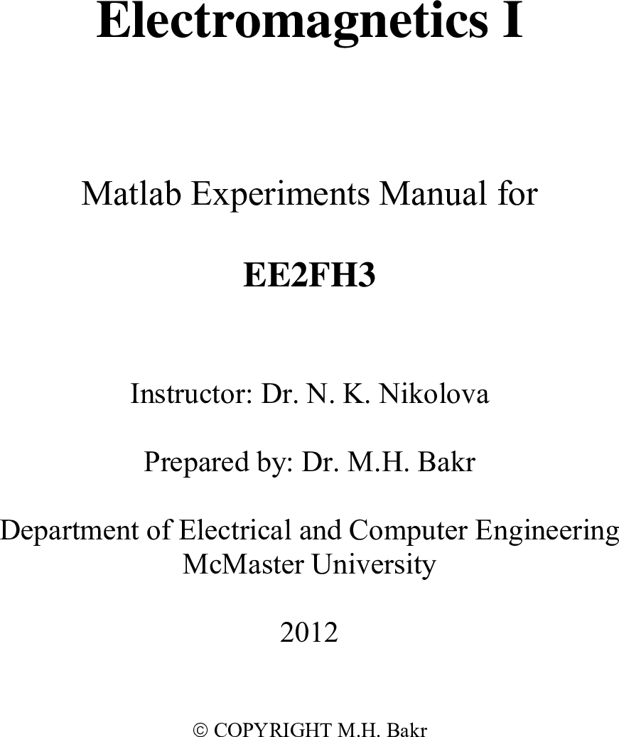 Lab_Manual_2 Matlab Manual 2FH3 Bakr
