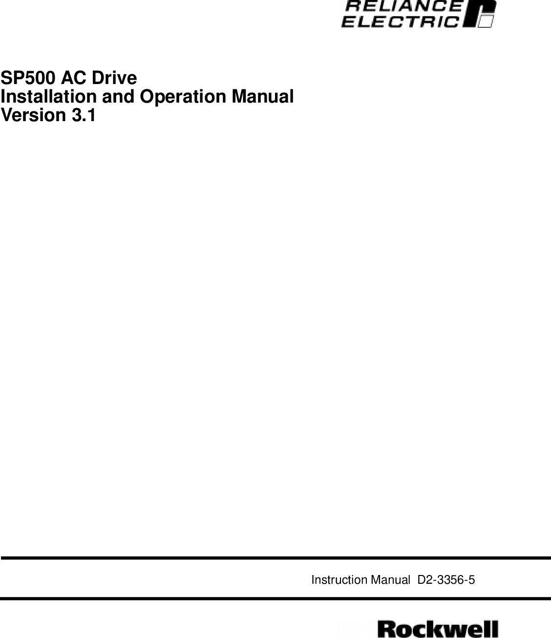 SP500 AC Drive Installation And Operation Manual