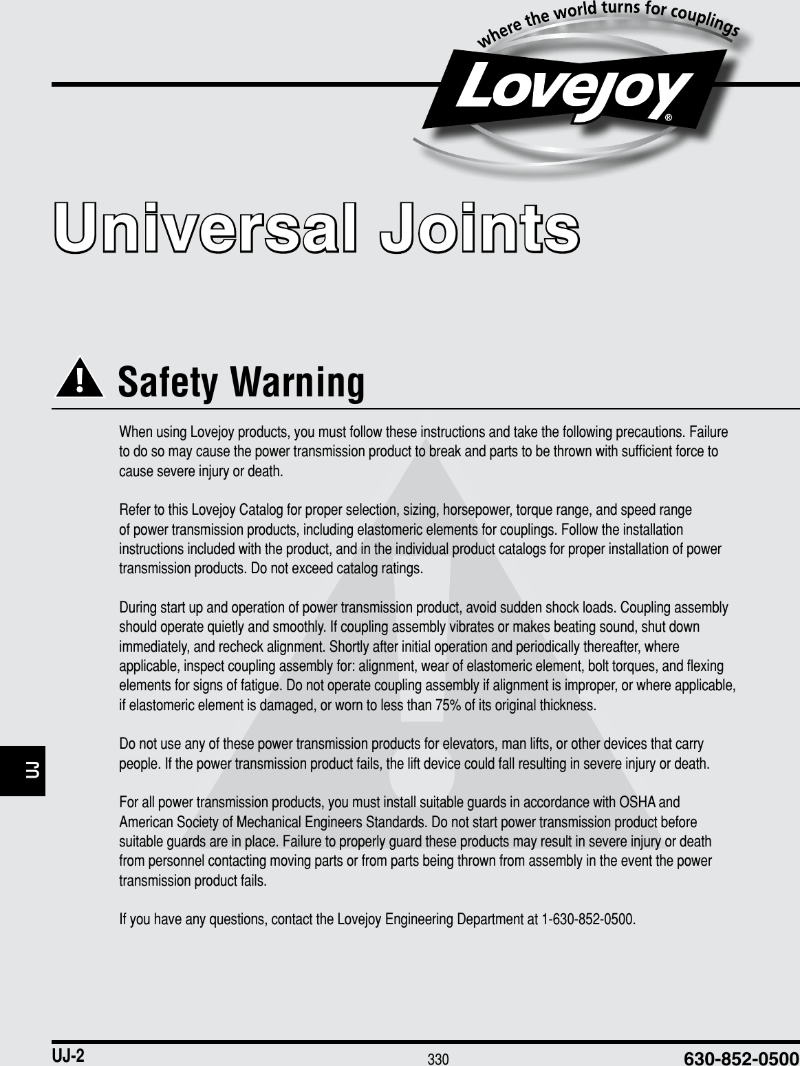 Universal Joints Catalog