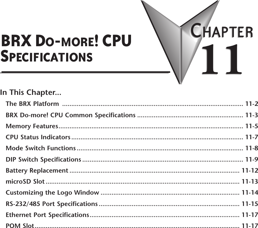 BRX User Manual, 2nd Edition Chapter 11 Ch11