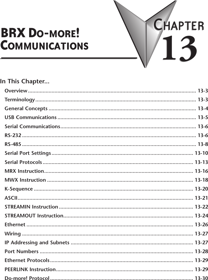 BRX User Manual, 2nd Edition Chapter 13 Ch13