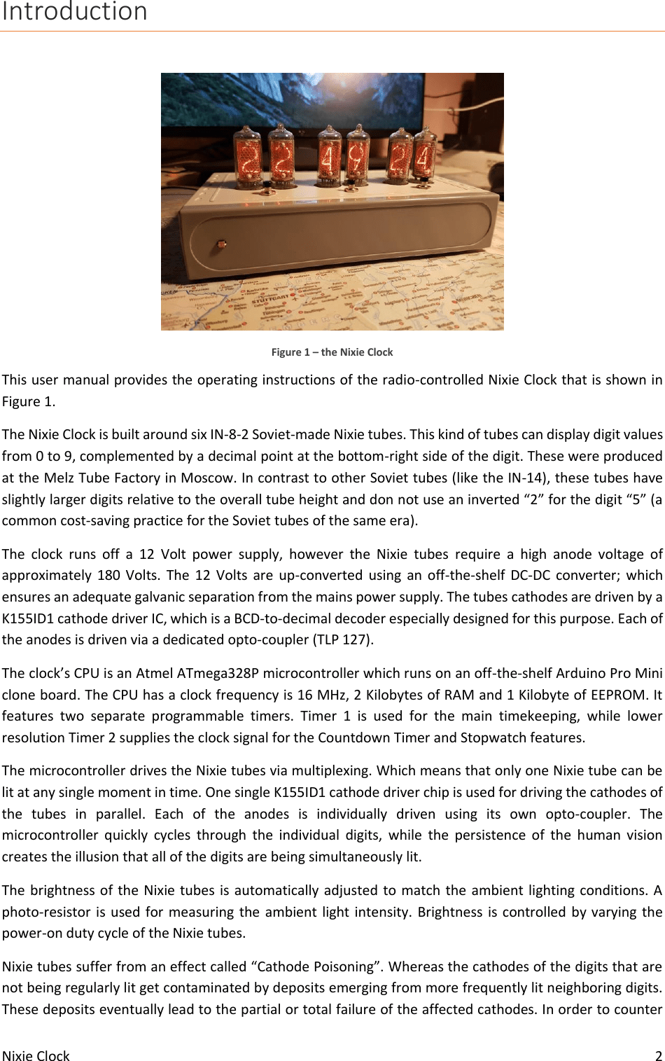 Nixie clock user manual