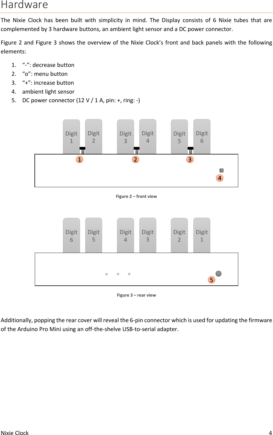 Nixie clock user manual