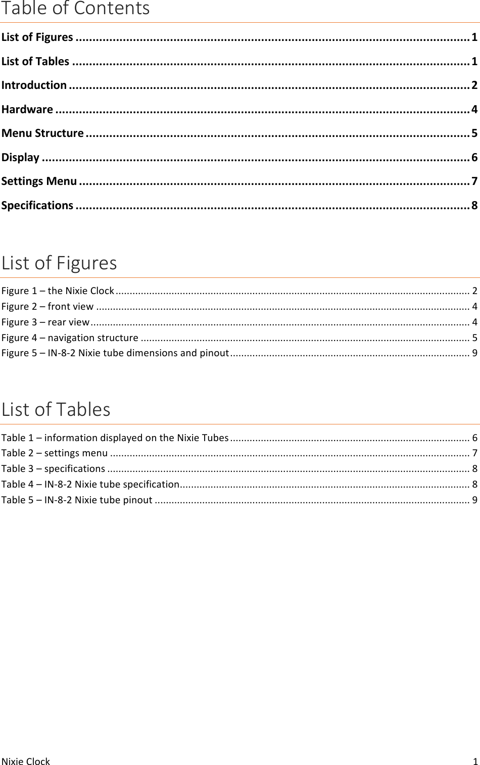 Nixie clock user manual
