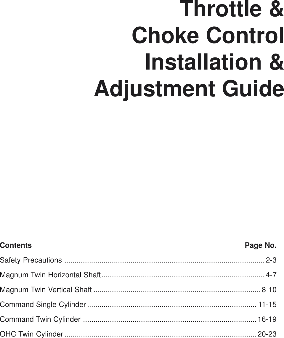 TP 2445 B !! Throttle choke installation adjustment guide