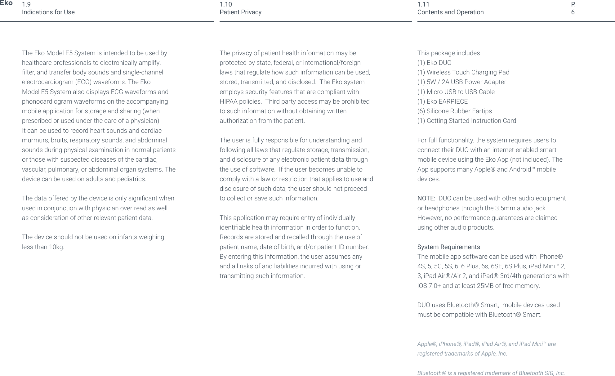 Eko Devices E5 EKG and digital stethoscope device(BLE) User Manual