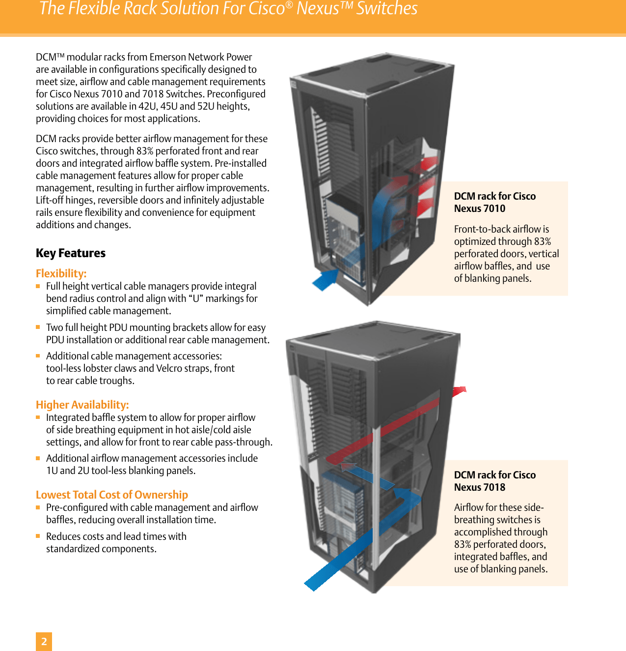 Emerson Dcm Modular Data Center Racks And Enclosures Brochures Sheets