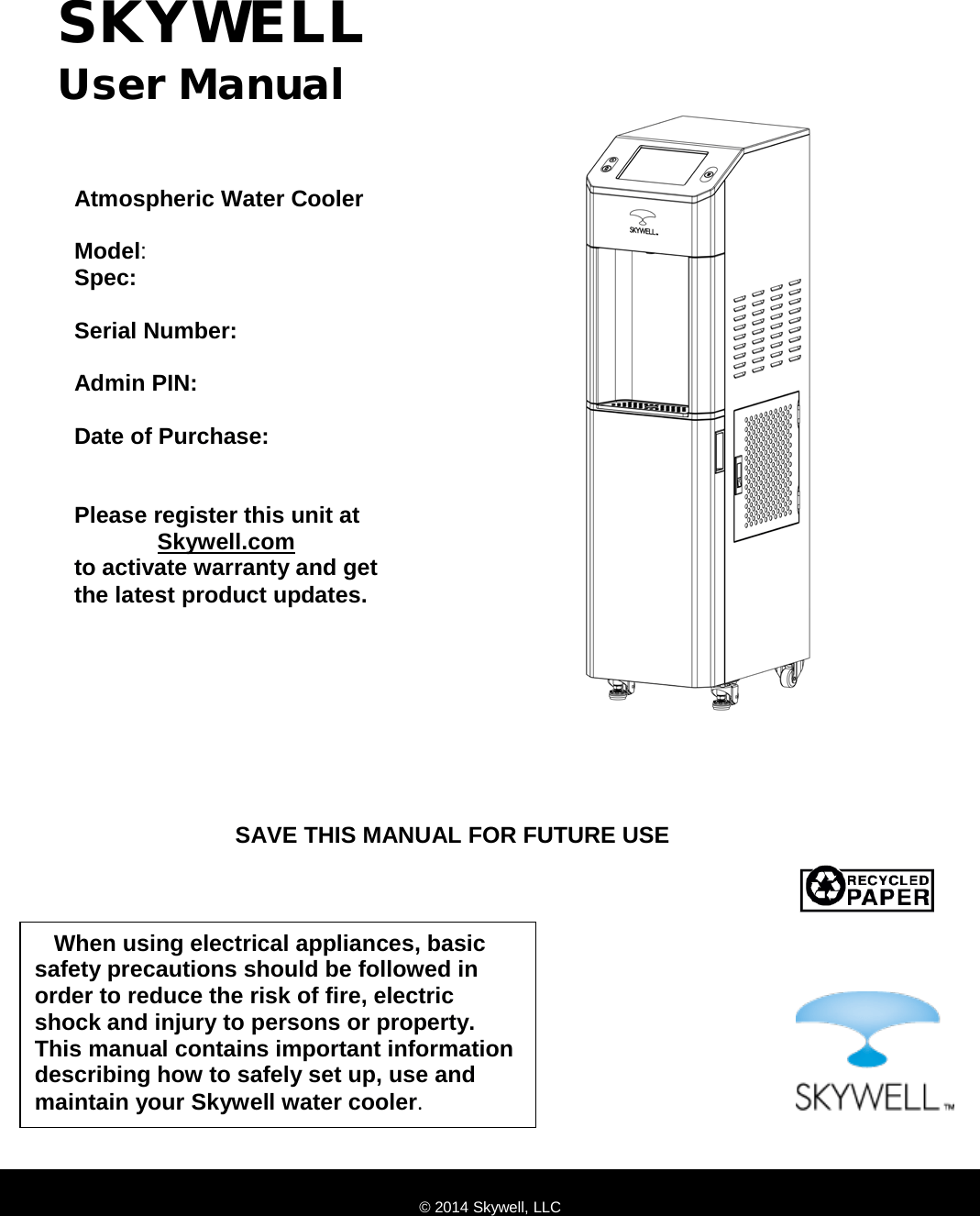 FOXCONN 5T15 Atmospheric Water Cooler User Manual