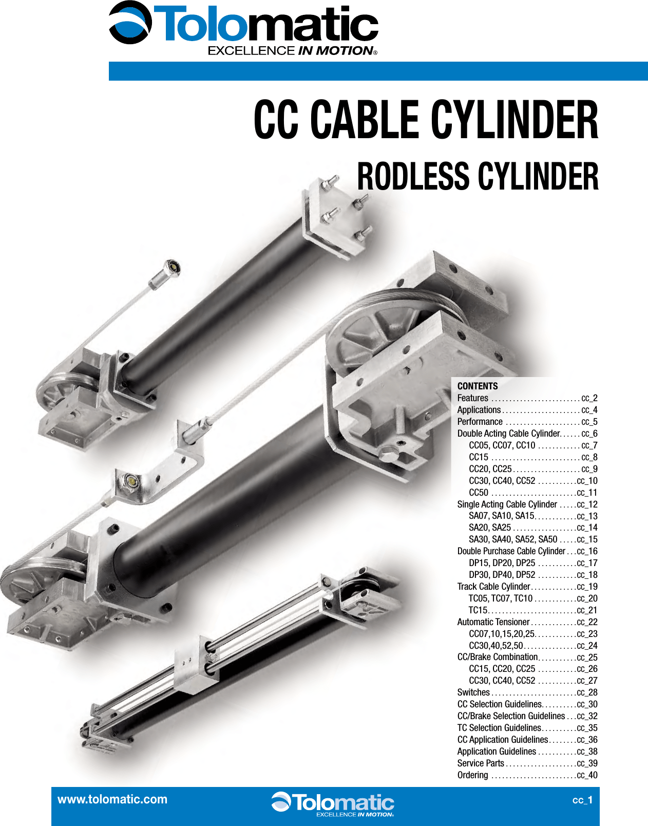 Flow Tolomatic Cable Cylinders 1505483301 User Manual