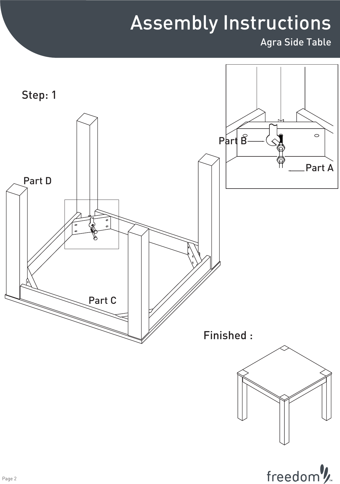 Freedom Agra Side Table