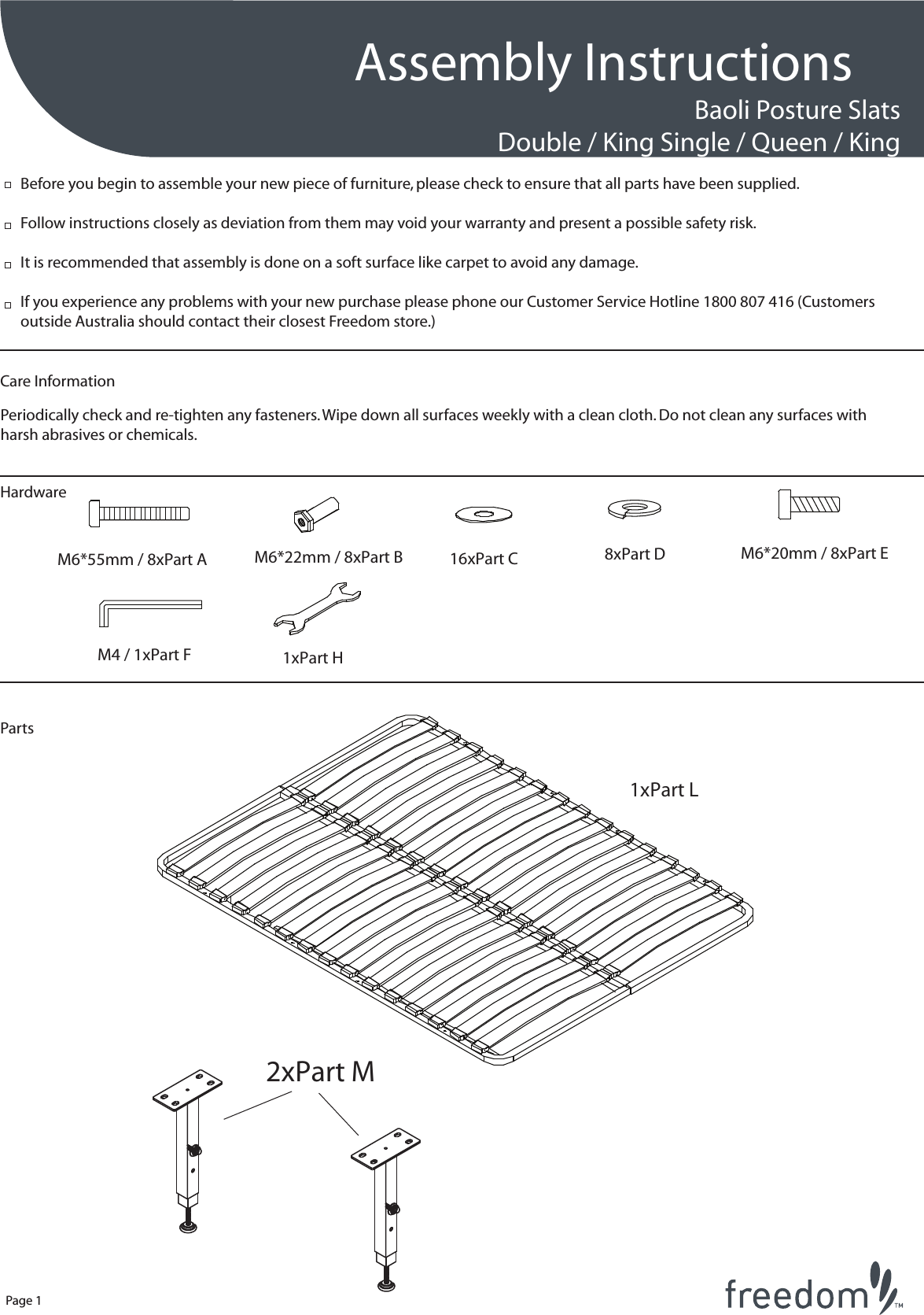Freedom Posture Slats Willis Bed