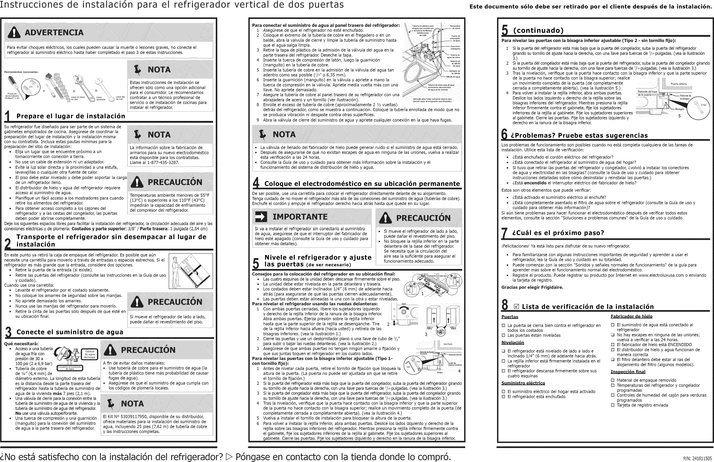 Frigidaire BFHS2611LM0 User Manual REFRIGERATOR Manuals And Guides L1005355