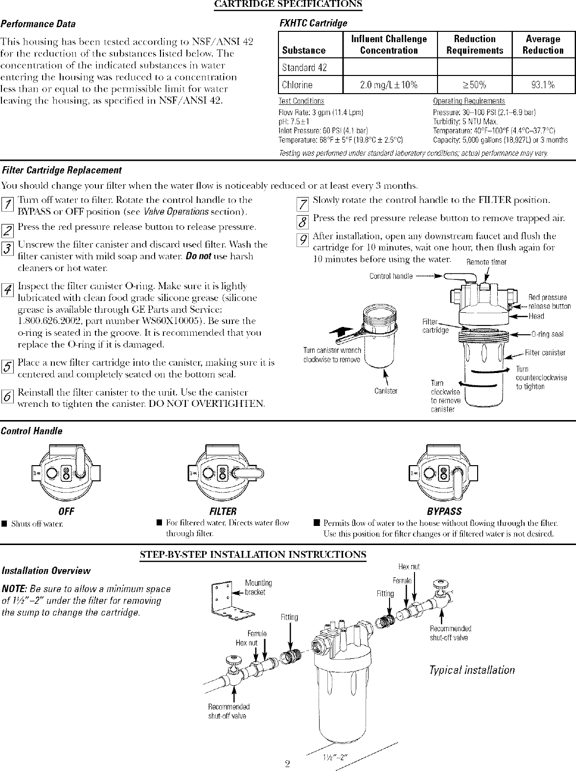 GE GXWH40L User Manual WATER SYSTEMS Manuals And Guides L08A6041