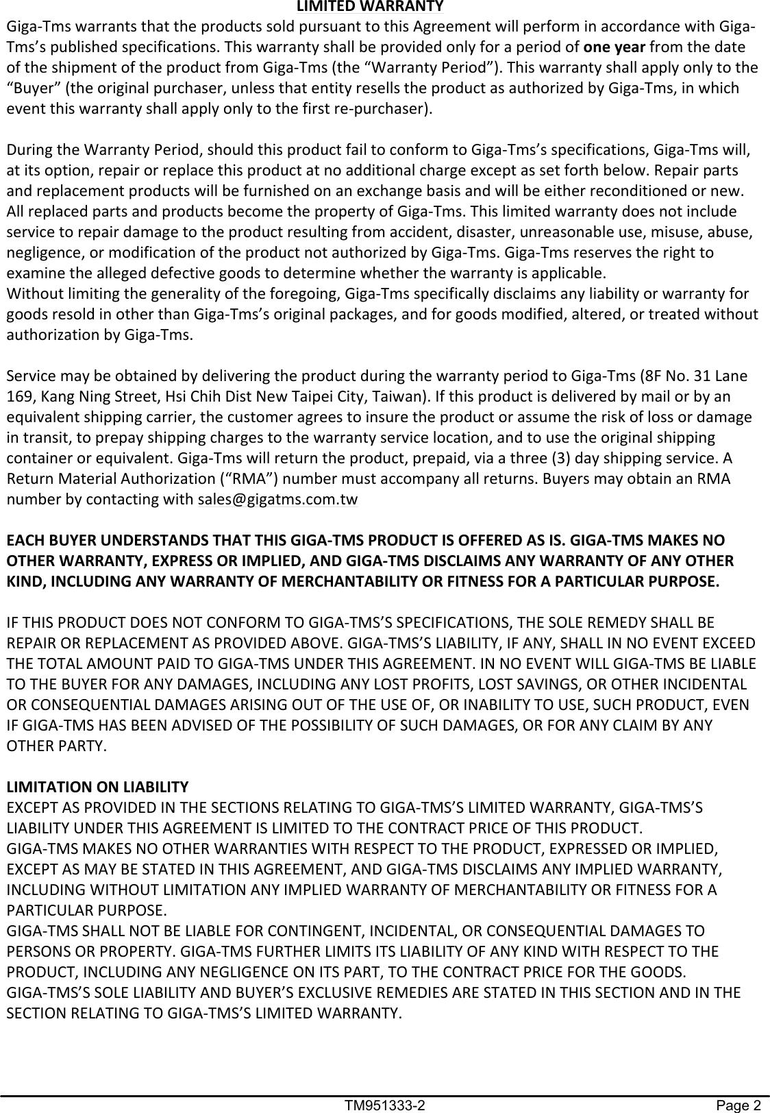 GIGA TMS MR2S RFID Reader User Manual