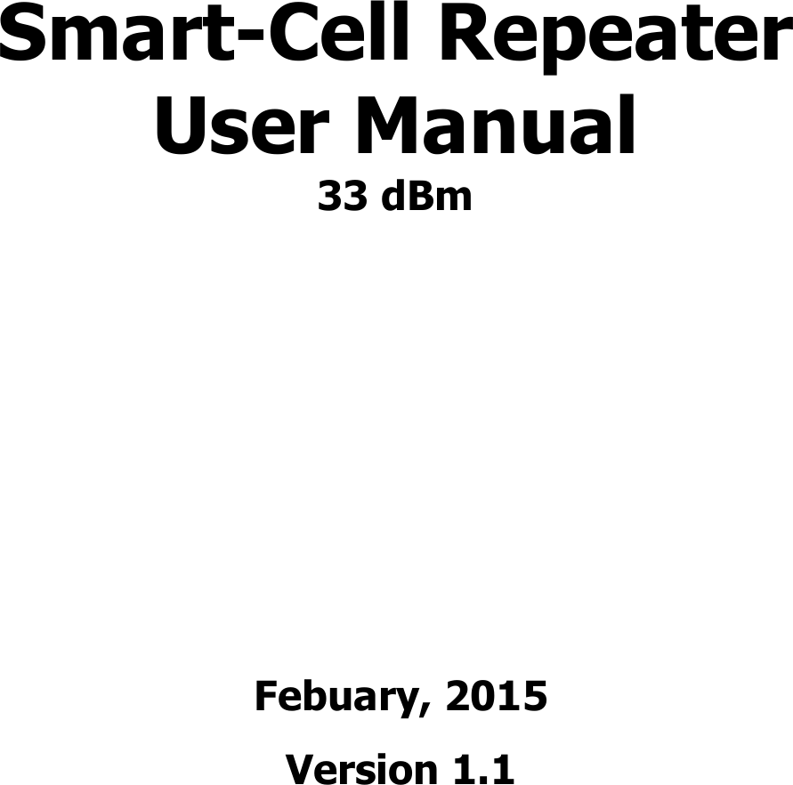 GS Instech SMTI33 InBuilding RF Repeater User Manual