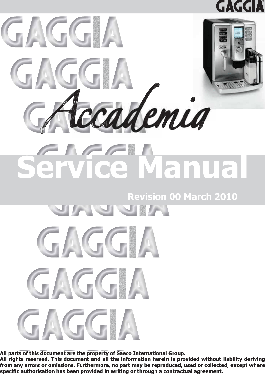 Gaggia Accademia Service Manual User