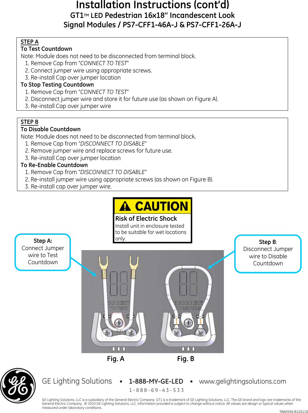 Ge Appliances Pedestrian Signals Installation Guide LED Transportation