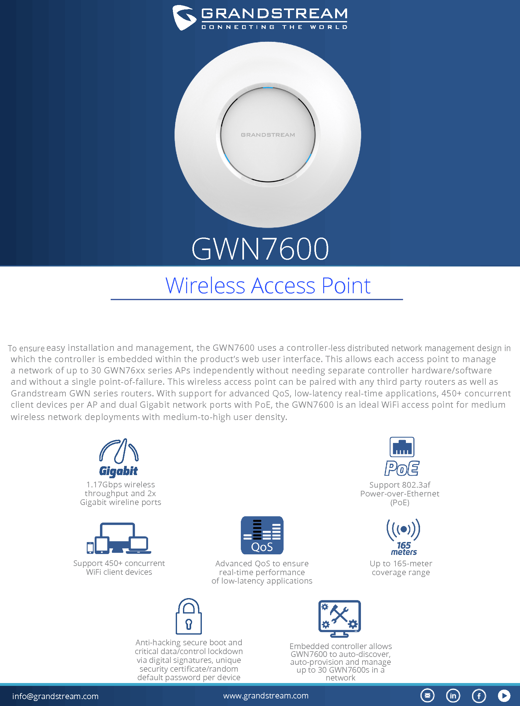 Grandstream Networks GWN7600 Wireless Access Point User Manual